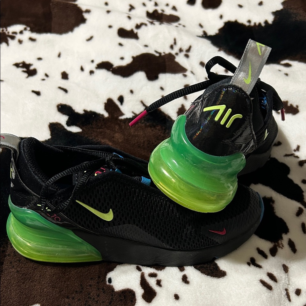 Nike Black Sneakers with Neon Green and Pink Accents